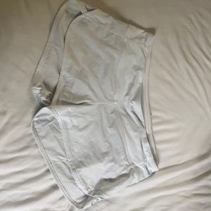 white lululemon speed up shorts